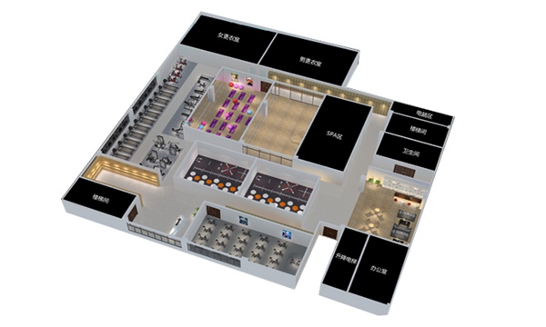 1700平方健身房配置方案-广西开元体育健身器材有限公司