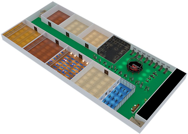 1800平方健身房配置方案-广西开元体育健身器材有限公司