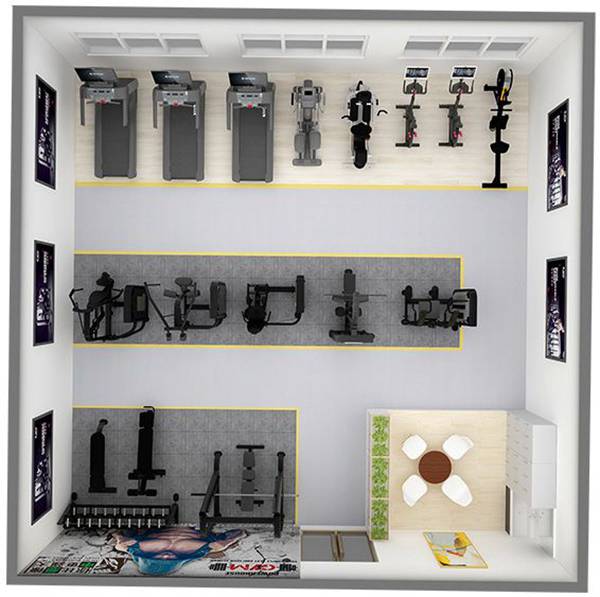 100平方健身房配置方案-广西开元体育健身器材有限公司